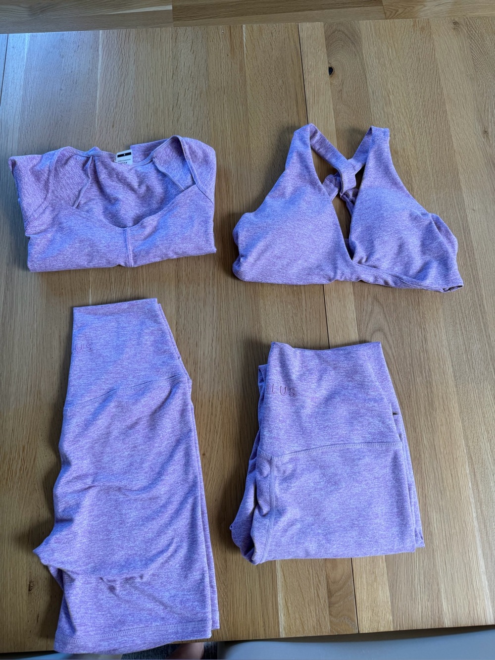 Heather Lavender Women's Seamless Sports Bra M & Activewear Set PANT S